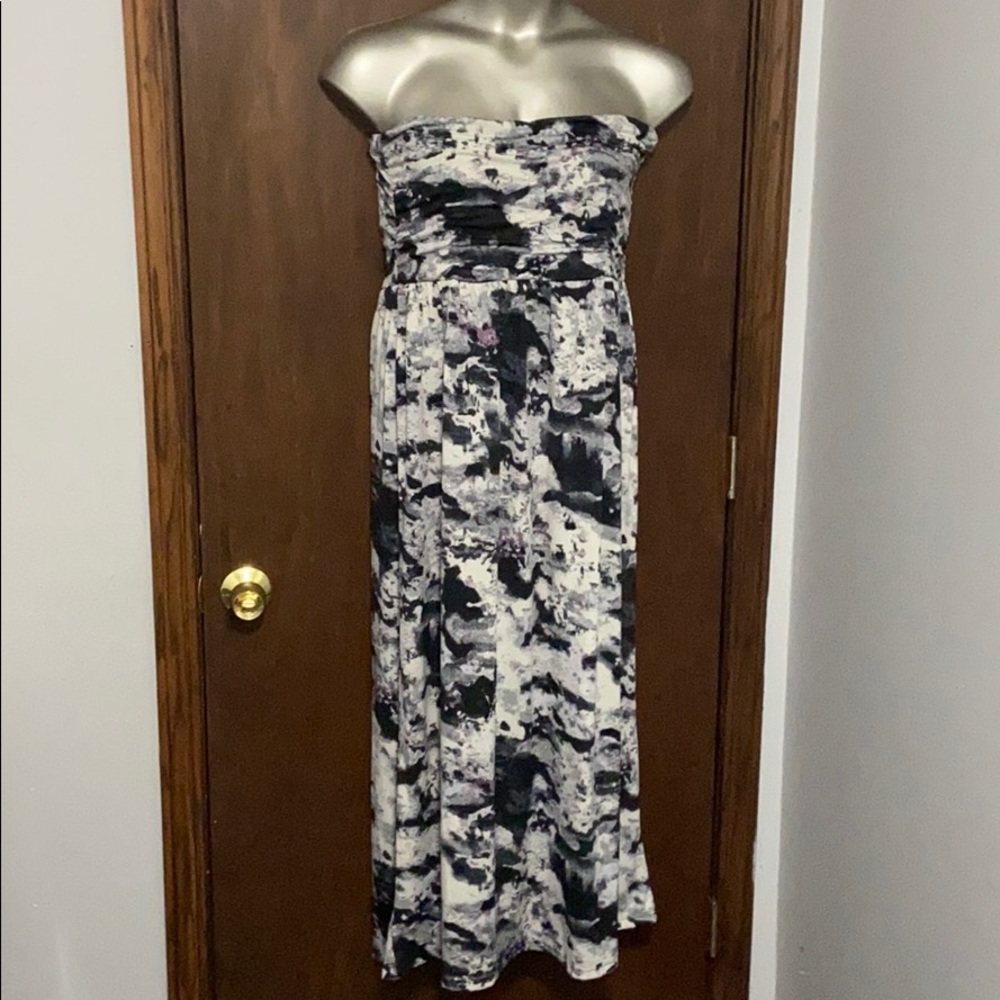 Hypnotik Black White Purple Maxi Tube Dress